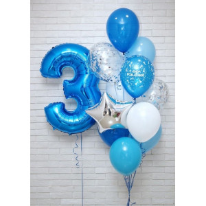 Набор воздушных шариков с гелием "День рождения"