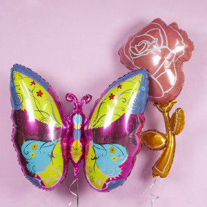 Шар Фигура, Экзотическая бабочка, Розовый, 1 шт.
