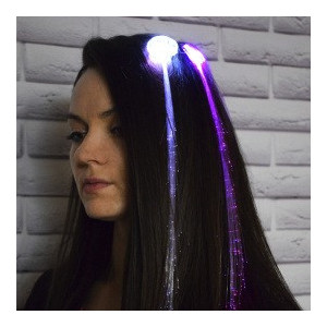 Прядь на заколке LED мигающая многоцветная