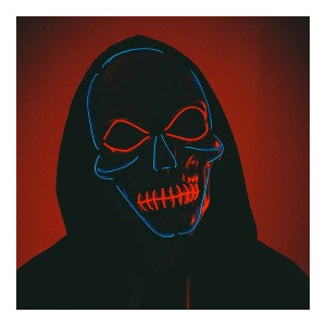 Карнавальная маска c подсветкой Череп Blue/Red