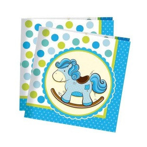 Салфетки Лошадка Малыш голубая 33см х 33см