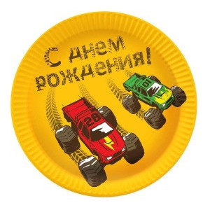 Тарелки бумажные Тачки Монстры Трак 18см Тарелки бумажные Тачки Монстры Трак 18см
