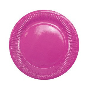 Тарелки бумажные ламинированные Hot Pink 18см